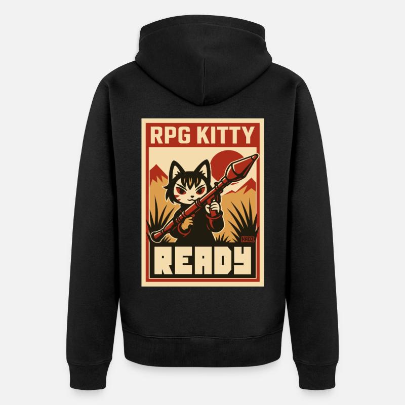 Affiche RPG Kitty Ready - Veste à capuche bio Premium Unisexe - noir