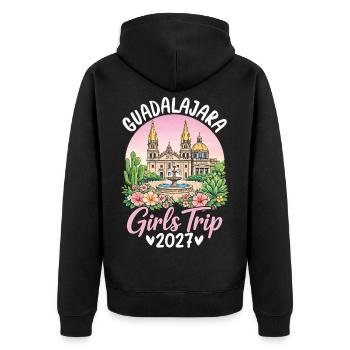 Guadalajara Girls Trip - Unisex Premium Bio Zip Hoodie - Schwarz - Hinten - Nico (187cm)