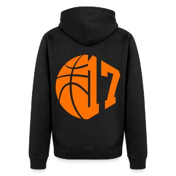 NUMBER 17 BASKETBALL 17TH BIRTHDAY - Unisex Premium Organic Zip Hoodie - black - Back - Nico (187cm)