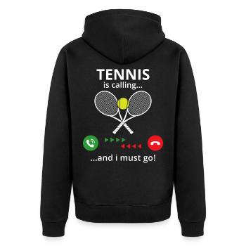 tennis  - Veste à capuche bio Premium Unisexe - noir - Dos - Nico (187cm)