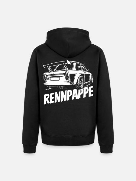 Trabi - Rennpappe aus der DDR - Unisex Premium Bio Zip Hoodie - Schwarz