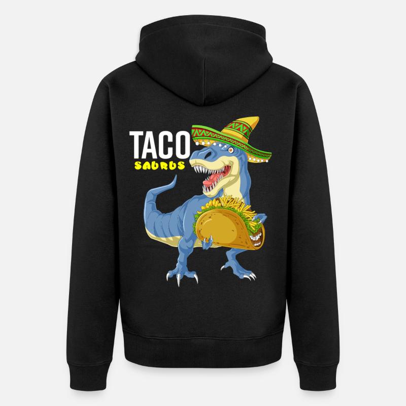 Tacosaurus Cinco De Mayo Hemd - Unisex Premium Bio Zip Hoodie - Schwarz