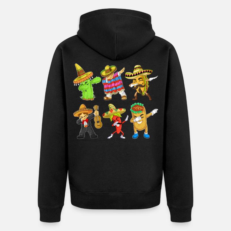 Cinco de Mayo Dab Characters Shirt - Veste à capuche bio Premium Unisexe - noir