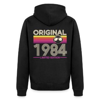 Original 1984 Edition Vintage - Unisex Premium Organic Zip Hoodie - black - Back - Nico (187cm)