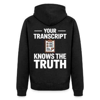 Schulsekretärin Schulsekretär Büro Verwaltung - Unisex Premium Bio Zip Hoodie - Schwarz - Hinten - Nico (187cm)