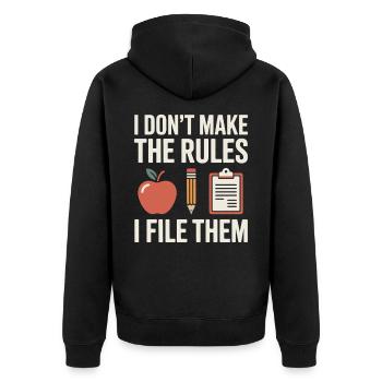 School Secretariat School Office Organization Team - Unisex Premium Organic Zip Hoodie - black - Back - Nico (187cm)
