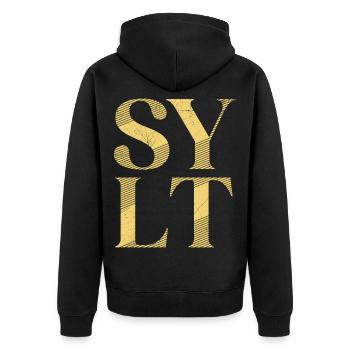 Nordsee Urlaub SYLT Insel Wattenmeer Lustiges - Unisex Premium Bio Zip Hoodie - Schwarz - Hinten - Nico (187cm)