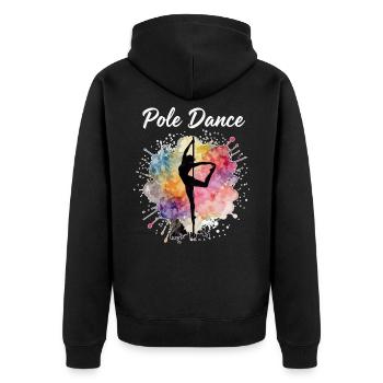 Pole Dance Silhouette – Watercolor Art Design - Unisex Premium Organic Zip Hoodie - black - Back - Nico (187cm)