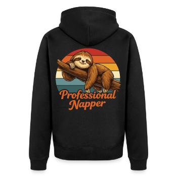 Chemise professionnelle de paresseux pour la sieste drôle, paresseux - Veste à capuche bio Premium Unisexe - noir - Dos - Nico (187cm)