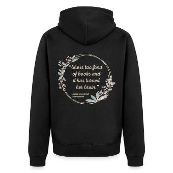 Little Women Zitat II – Süßer Stil - Unisex Premium Bio Zip Hoodie - Schwarz - Hinten - Nico (187cm)