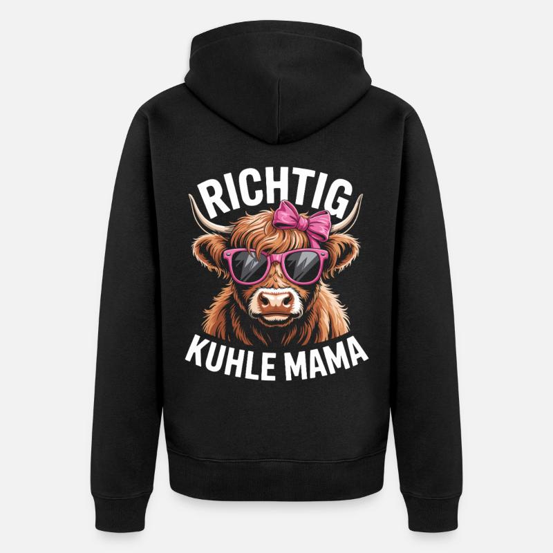 Muttertag Richtig Kuhle Mama - Beste Mutter - Unisex Premium Bio Zip Hoodie - Schwarz