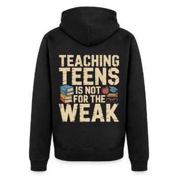 Enseignant de lycée enseignant aux adolescents - Veste à capuche bio Premium Unisexe - noir - Dos - Nico (187cm)