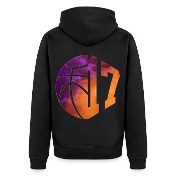NUMBER 17 BASKETBALL 17TH BIRTHDAY - Unisex Premium Organic Zip Hoodie - black - Back - Nico (187cm)