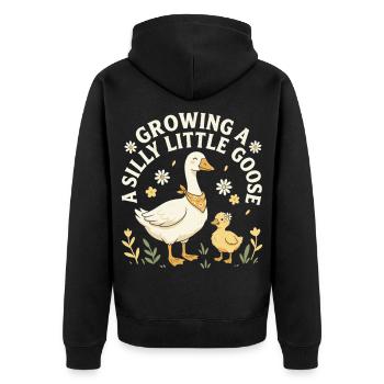 Faire pousser une petite oie idiote - Veste à capuche bio Premium Unisexe - noir - Dos - Nico (187cm)