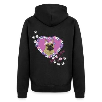 Resting B!tch Face Frenchie - Unisex Premium Organic Zip Hoodie - black - Back - Nico (187cm)