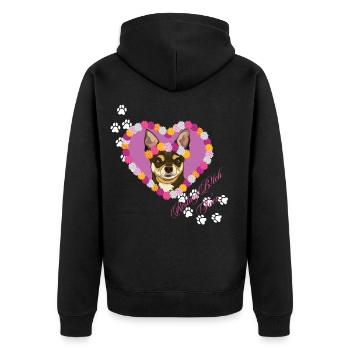 Resting B!tch Face Chihuahua - Unisex Premium Organic Zip Hoodie - black - Back - Nico (187cm)