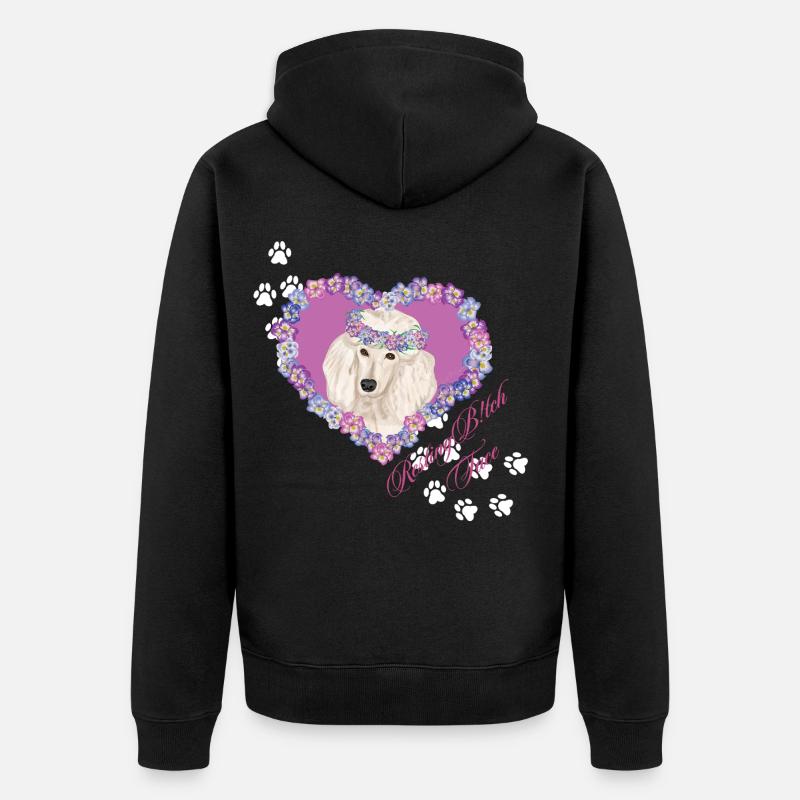 Resting B!tch Face Pudel - Unisex Premium Bio Zip Hoodie - Schwarz