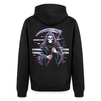 Link a annulé la technologie de la Faucheuse de t-shirt - Veste à capuche bio Premium Unisexe - noir - Dos - Nico (187cm)