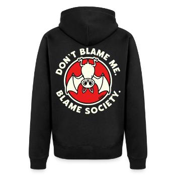 Ne me blâmez pas, Société des Chauves-souris - Veste à capuche bio Premium Unisexe - noir - Dos - Nico (187cm)