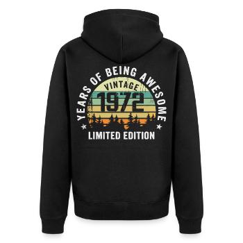 Legendary since 1972, Vintage Edition 1972 Retro - Unisex Premium Organic Zip Hoodie - black - Back - Nico (187cm)