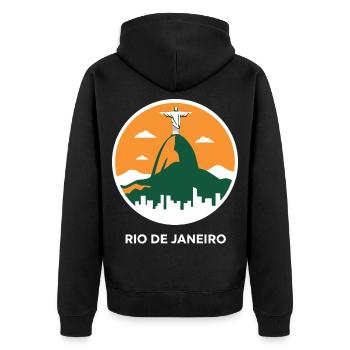 Rio de Janeiro Christ Rédempteur - Veste à capuche bio Premium Unisexe - noir - Dos - Nico (187cm)