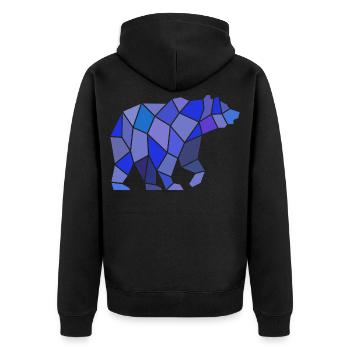 Geometric Bear in Mosaic - Unisex Premium Organic Zip Hoodie - black - Back - Nico (187cm)