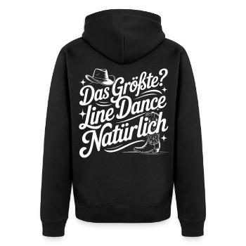 Line Dance Natürlich - Unisex Premium Bio Zip Hoodie - Schwarz - Hinten - Nico (187cm)