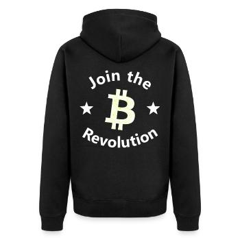 Cercle de la révolte Bitcoin - Veste à capuche bio Premium Unisexe - noir - Dos - Nico (187cm)