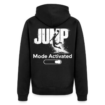 Jump Mode Activated Shirt Basketball Dunk - Unisex Premium Organic Zip Hoodie - black - Back - Nico (187cm)