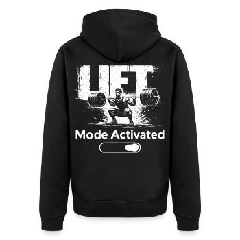Mode Levée Chemise activée Entraînement de fitness Salle de sport - Veste à capuche bio Premium Unisexe - noir - Dos - Nico (187cm)