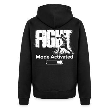 Mode combat Chemise activée Boxe de gym Fighter - Veste à capuche bio Premium Unisexe - noir - Dos - Nico (187cm)