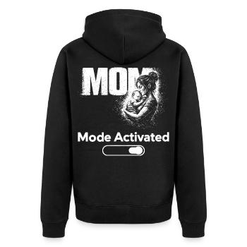Mom Mode Activated Shirt Funny Mother Gift - Unisex Premium Organic Zip Hoodie - black - Back - Nico (187cm)