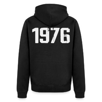 Legendary Since 1976 Vintage 1976 Retro 1976 - Unisex Premium Organic Zip Hoodie - black - Back - Nico (187cm)