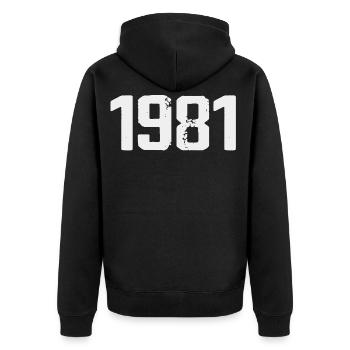 Legendary Since 1981 Vintage 1981 Retro 1981 - Unisex Premium Organic Zip Hoodie - black - Back - Nico (187cm)