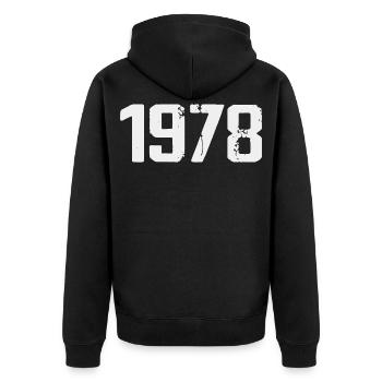 Legendary Since 1978 Vintage 1978 Retro 1978 - Unisex Premium Organic Zip Hoodie - black - Back - Nico (187cm)