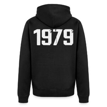 Legendary Since 1979 Vintage 1979 Retro 1979 - Unisex Premium Organic Zip Hoodie - black - Back - Nico (187cm)