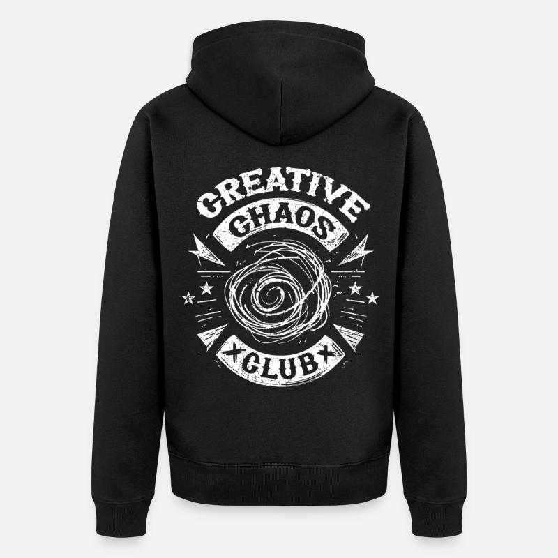 Scribble Kritzeln Zeichnung - Unisex Premium Bio Zip Hoodie - Schwarz