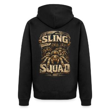 Tarantula Sling Squad - Unisex Premium Organic Zip Hoodie - black - Back - Nico (187cm)