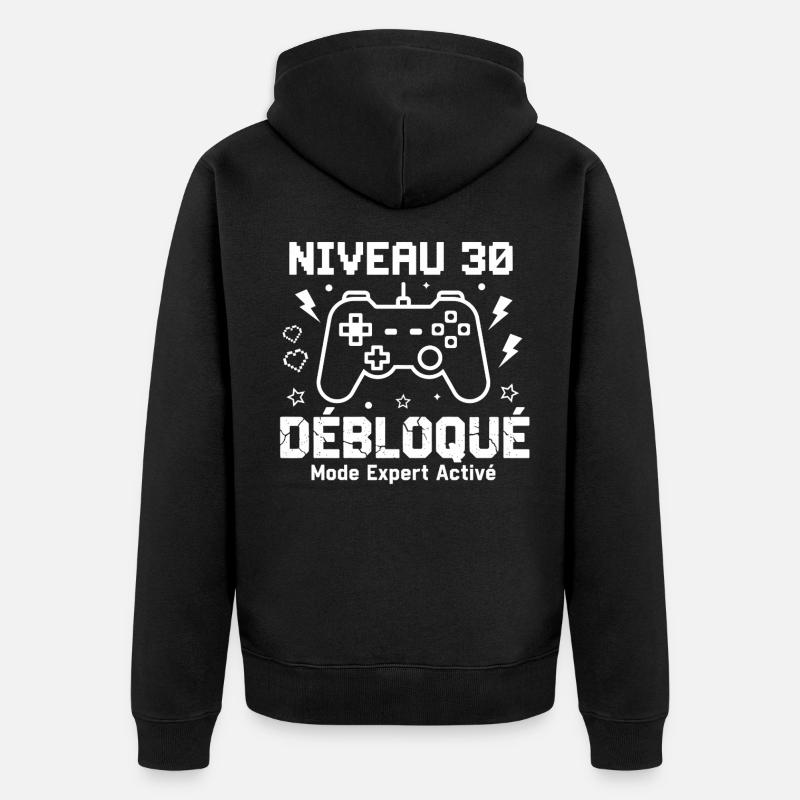 Niveau 30 Débloqué Mode Expert - Veste à capuche bio Premium Unisexe - noir