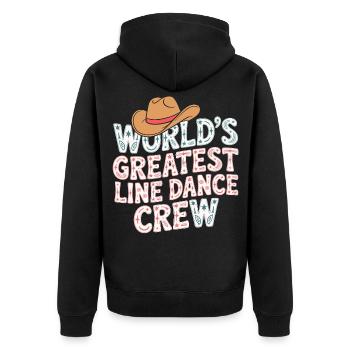 Weltweit Beste Line Dance Crew - Unisex Premium Bio Zip Hoodie - Schwarz - Hinten - Nico (187cm)
