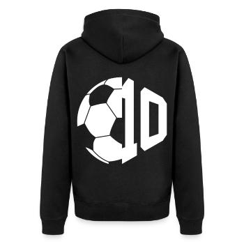 NO. 10 FOOTBALLER NUMBER 10 FOOTBALL 10TH BIRTHDAY - Unisex Premium Organic Zip Hoodie - black - Back - Nico (187cm)