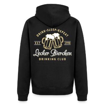 Delicious Beer Drinking Club | Beer | Father's Day - Unisex Premium Organic Zip Hoodie - black - Back - Nico (187cm)
