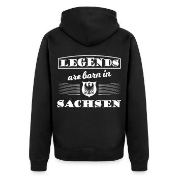 Légendes de Saxe - Veste à capuche bio Premium Unisexe - noir - Dos - Nico (187cm)