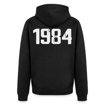 Légendaire depuis 1984 Vintage 1984 Retro 1984 - Veste à capuche bio Premium Unisexe - noir - Dos - Nico (187cm)