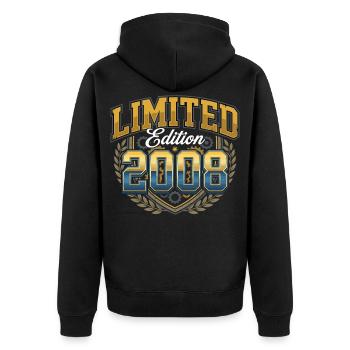 Édition limitée anniversaire 2008 - Veste à capuche bio Premium Unisexe - noir - Dos - Nico (187cm)