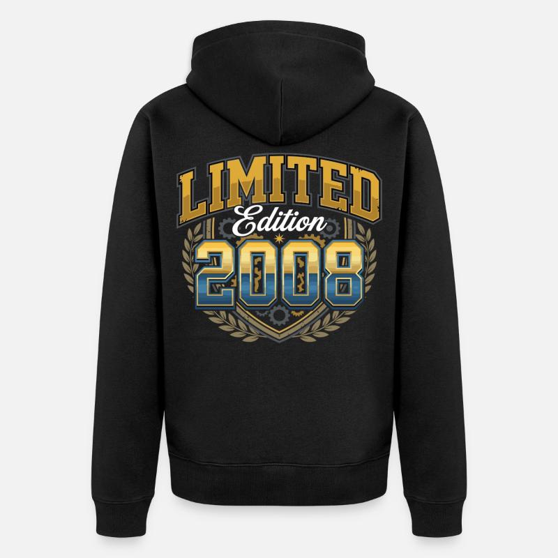 Édition limitée anniversaire 2008 - Veste à capuche bio Premium Unisexe - noir