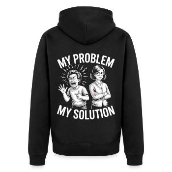 Prof de lycée Mon problème Ma maman Pictogramme - Veste à capuche bio Premium Unisexe - noir - Dos - Nico (187cm)