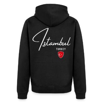 Istanbul Turquie, design élégant Istanbul - Veste à capuche bio Premium Unisexe - noir - Dos - Nico (187cm)