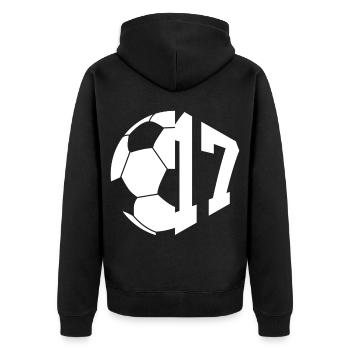 NON. 17 FOOTBALLEUR NUMÉRO 17 FOOTBALL 17E ANNIVERSAIRE - Veste à capuche bio Premium Unisexe - noir - Dos - Nico (187cm)