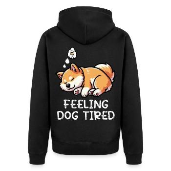 Feeling Dog Tired Shiba Inu Shiba Owner Shiba - Unisex Premium Organic Zip Hoodie - black - Back - Nico (187cm)